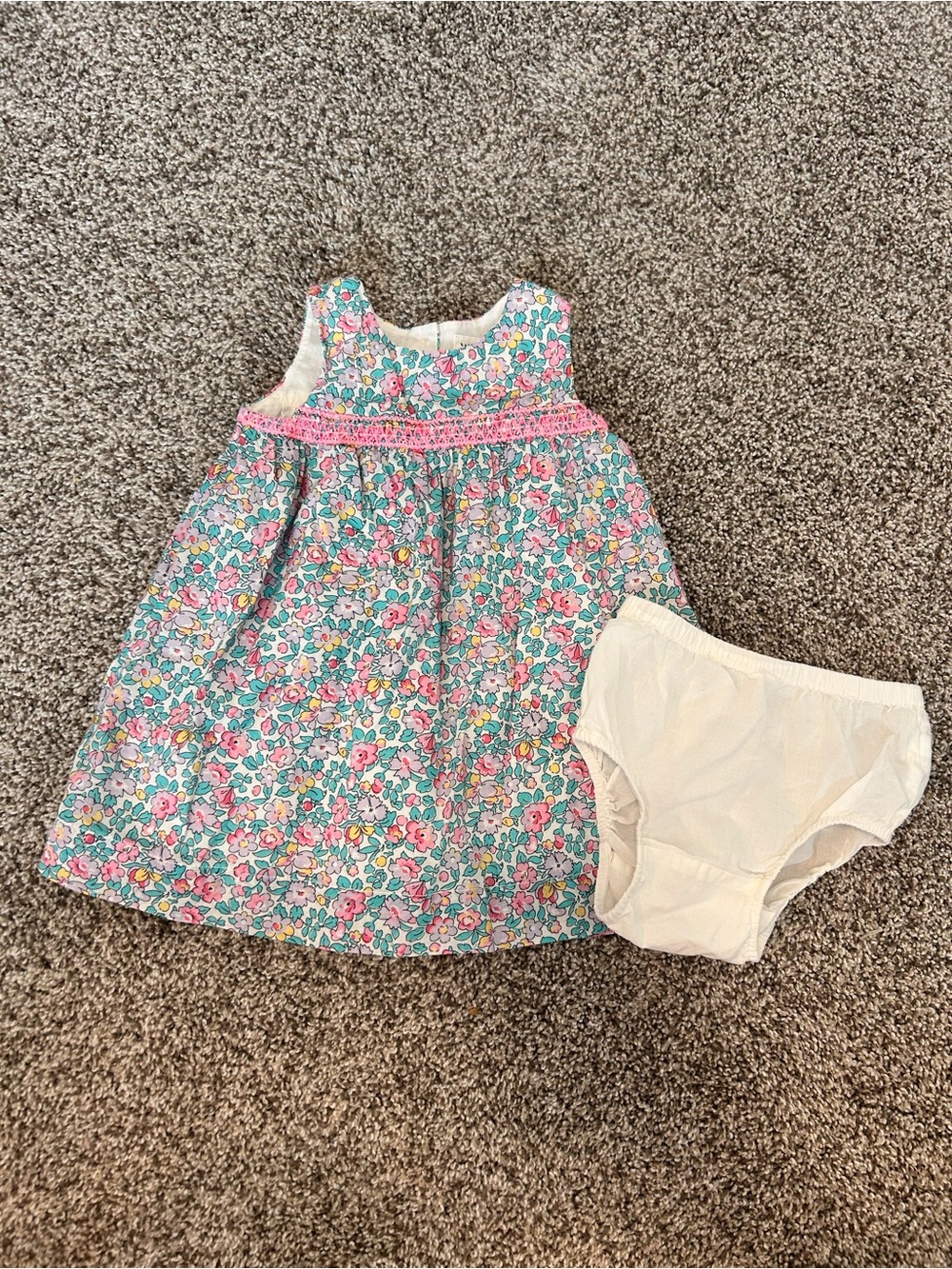 Toddler Floral Cotton Dress with Matching Bloomers